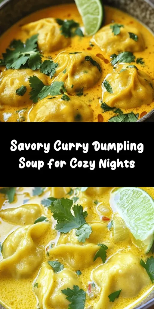 Discover the comforting flavors of Best Curry Dumpling Soup! This vibrant dish is made with homemade dumplings filled with fresh vegetables and aromatic spices. In a creamy coconut broth infused with red curry paste, each spoonful is a delightful explosion of taste. Perfect for a cozy dinner, this recipe is easy to follow and makes a heartwarming meal. Serve with lime wedges and cilantro for a burst of freshness. Your family will love this delicious twist on soup!