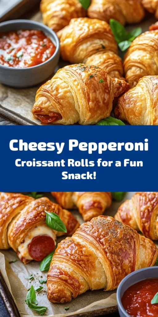 Indulge in these delicious Mozzarella Pepperoni Croissant Rolls that are perfect for a quick snack or appetizer! Made with refrigerated crescent roll dough, gooey mozzarella, and spicy pepperoni, these bites are easy to prepare and bake in just 15 minutes. Serve them with marinara sauce for dipping and add a sprinkle of Italian seasoning for extra flavor. Great for parties or a cozy night in, these rolls will become a crowd favorite!