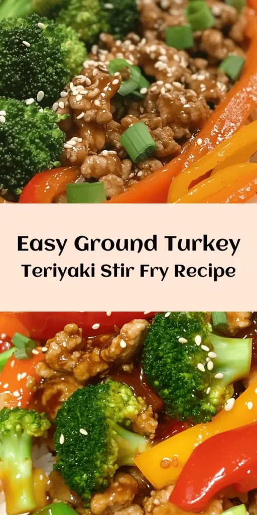 Try this delicious Ground Turkey Teriyaki Stir Fry for a quick and healthy dinner option! In just 25 minutes, you can whip up a flavorful dish packed with protein and colorful veggies. Sauté ground turkey, bell peppers, broccoli, and carrots, then combine with a sweet and savory teriyaki sauce. Garnish with green onions and sesame seeds for the perfect finishing touch. Serve it over rice or quinoa for a complete meal that everyone will love!