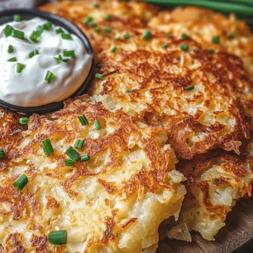 Crispy German potato pancakes, or Kartoffelpuffer, are a beloved staple in German cuisine, cherished for their delightful crunch and comforting flavors. These golden-brown pancakes are more than just a dish; they are a cultural emblem, enjoyed by families during festive gatherings and as a satisfying everyday meal. With a harmonious blend of simple ingredients, Kartoffelpuffer embodies the essence of rustic cooking, where quality overcomes complexity.