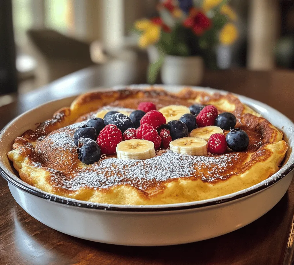 There’s something truly magical about breakfast. It’s the meal that kickstarts your day, setting the tone for everything that follows. Among the many breakfast options available, the Fluffy Baked German Pancake stands out not only for its impressive rise and golden-brown edges but also for its versatility and ease of preparation. Originating from Germany, this delightful dish has transcended borders to become a beloved staple in various cultures around the world, making it a perfect choice for any meal, whether it's breakfast, brunch, or even dessert.