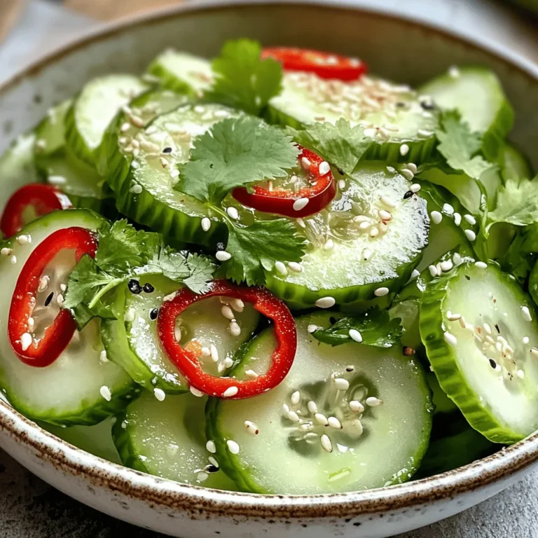 The Refreshing Asian Cucumber Salad is a vibrant, flavorful dish that has gained a loyal following among food enthusiasts around the globe. Known for its crisp texture and zesty flavor profile, this salad is more than just a side dish; it’s a celebration of fresh ingredients and vibrant Asian culinary traditions. With its combination of crunchy cucumbers, aromatic herbs, and a tangy dressing, this salad is the perfect choice for anyone looking to add a light and refreshing option to their meal rotation.