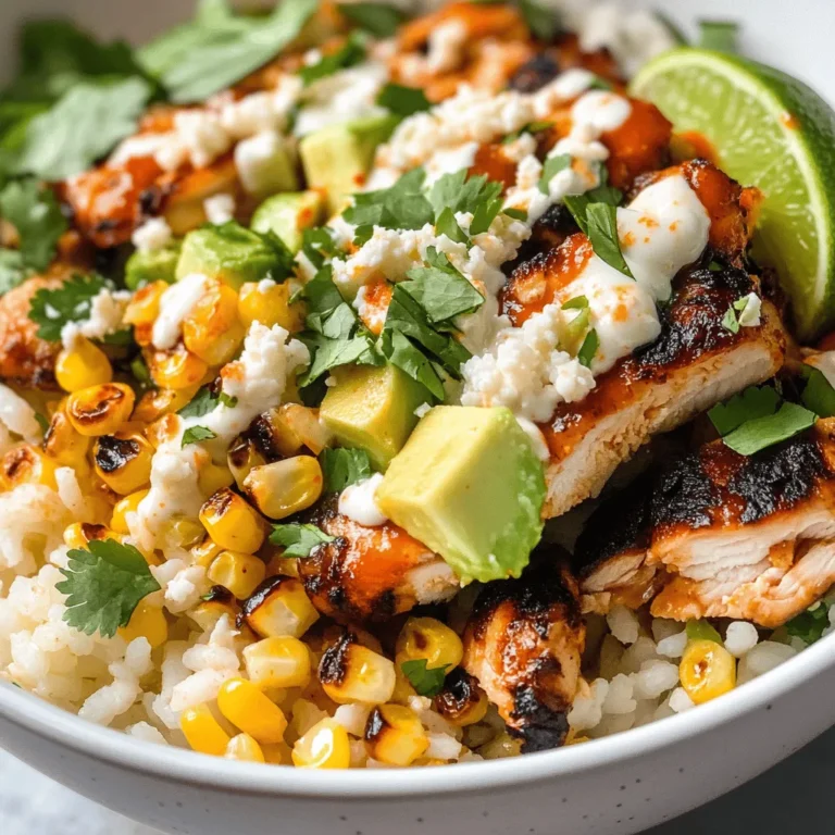 The Street Corn Chicken Rice Bowl is a delightful fusion dish that brings together the vibrant flavors of street corn with succulent chicken and fluffy rice. This culinary creation not only showcases the beloved taste of elote, a popular Mexican street food, but also offers a satisfying and hearty meal that can be enjoyed in various settings—from casual weeknight dinners to lively gatherings with friends. With its colorful presentation and robust flavor profile, this dish is sure to become a favorite at your dinner table.