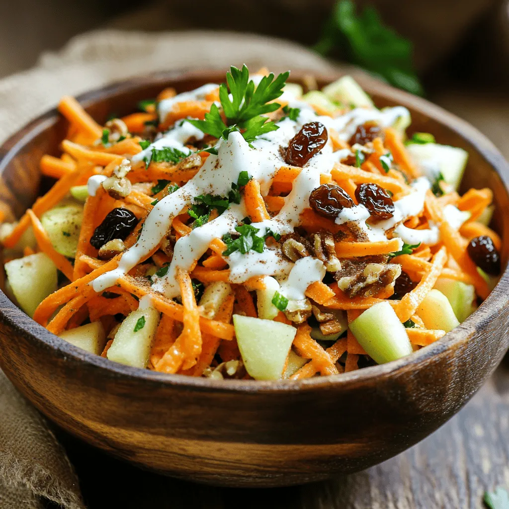 One of the standout features of the Crunchy Carrot Apple Salad Delight is its star ingredients: carrots, green apples, nuts, and Greek yogurt. Each of these components brings a wealth of health benefits, ensuring that your salad is as nutritious as it is delicious.
