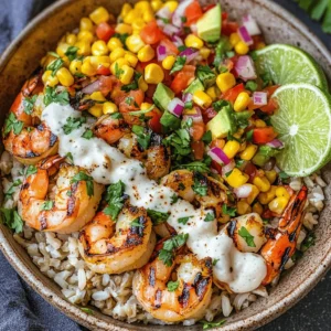 If you’re on the lookout for a dish that perfectly blends fresh ingredients, vibrant flavors, and health benefits, look no further than the Grilled Shrimp Bowl with Avocado, Corn Salsa, and Creamy Garlic Sauce. This dish is a delightful combination that tantalizes your taste buds while being nourishing and satisfying. The grilled shrimp provide a succulent protein base, complemented by the zesty corn salsa and the rich, creamy garlic sauce, creating a meal that is not only delicious but also visually appealing.