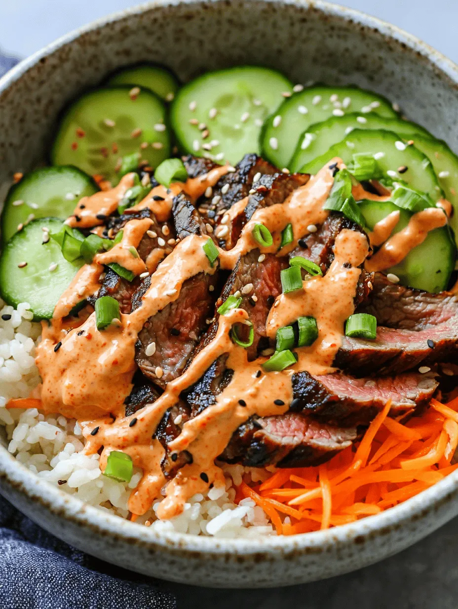 Korean cuisine has garnered immense popularity worldwide, renowned for its dynamic flavors, rich textures, and colorful presentations. This culinary tradition beautifully blends spicy, sweet, and savory elements, making it a favorite among food enthusiasts. One standout dish that encapsulates the essence of Korean flavors is the Korean BBQ Steak Rice Bowl with Spicy Cream Sauce. This dish not only celebrates the vibrant taste of marinated steak but also brings together a medley of fresh vegetables and aromatic rice, all topped with a luscious sauce that adds a unique twist.