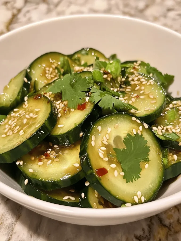 Crispy Refreshing Asian Cucumber Salad is a vibrant and revitalizing dish that has become a staple in many Asian cuisines, celebrated for its delightful crunch and refreshing flavors. This salad is particularly appealing during warmer months when lighter fare is preferred, offering a perfect balance of taste and texture that is both satisfying and invigorating. The crispness of the cucumbers, combined with a medley of flavors from various Asian ingredients, makes this salad not just a side dish but a culinary experience.