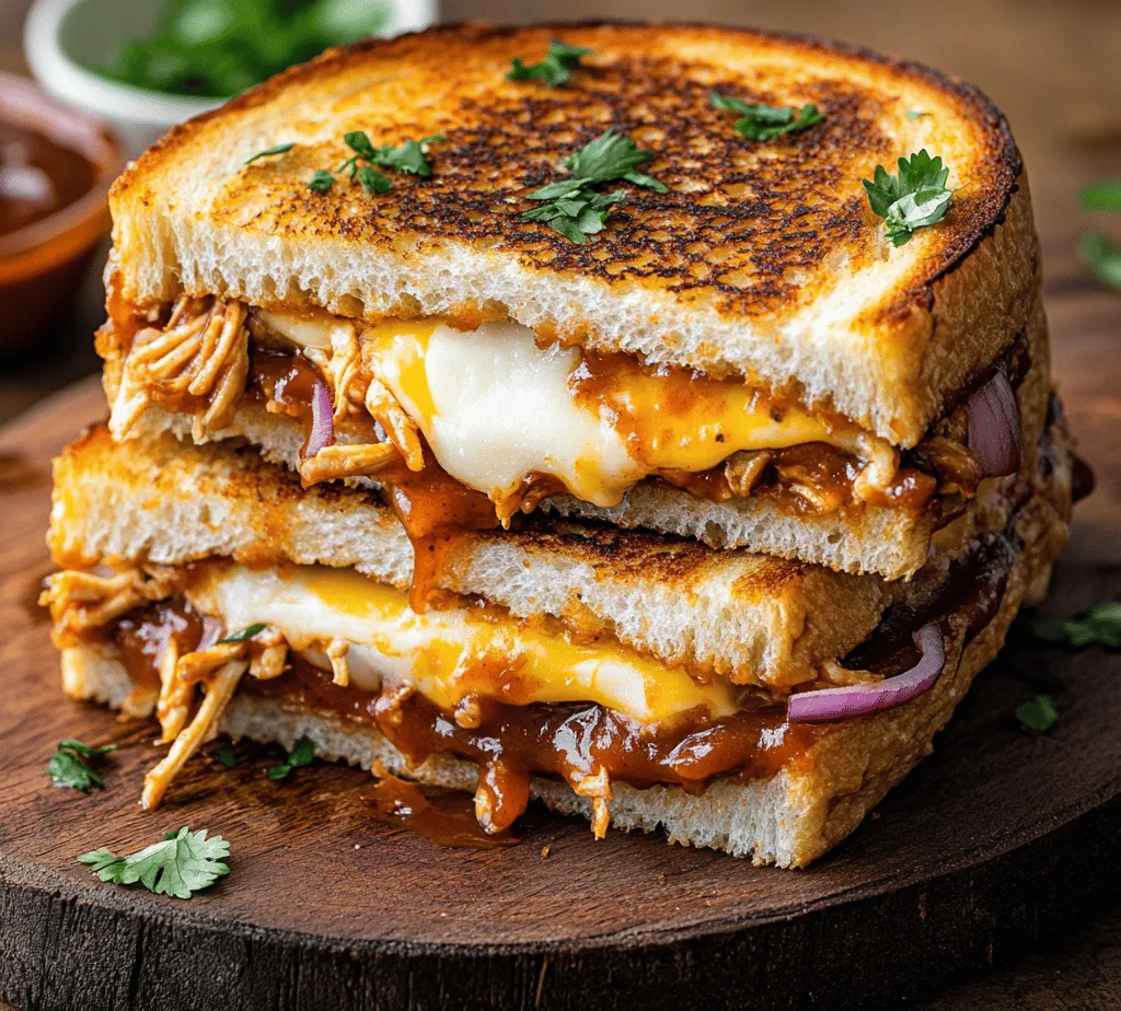 There's something undeniably comforting about a grilled cheese sandwich, a classic staple that has captured the hearts and taste buds of food lovers across generations. Now, imagine elevating that beloved dish with the smoky, tangy goodness of barbecue chicken. The BBQ Chicken Grilled Cheese is not just a sandwich; it’s a delightful fusion of flavors that brings together the rich essence of BBQ chicken with the gooey, melty satisfaction of cheese. This recipe is perfect for quick meals, impromptu gatherings, or even cozy nights in. In just a few simple steps, you can create a dish that is both comforting and exciting, appealing to both children and adults alike.
