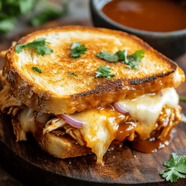 There's something undeniably comforting about a grilled cheese sandwich, a classic staple that has captured the hearts and taste buds of food lovers across generations. Now, imagine elevating that beloved dish with the smoky, tangy goodness of barbecue chicken. The BBQ Chicken Grilled Cheese is not just a sandwich; it’s a delightful fusion of flavors that brings together the rich essence of BBQ chicken with the gooey, melty satisfaction of cheese. This recipe is perfect for quick meals, impromptu gatherings, or even cozy nights in. In just a few simple steps, you can create a dish that is both comforting and exciting, appealing to both children and adults alike.