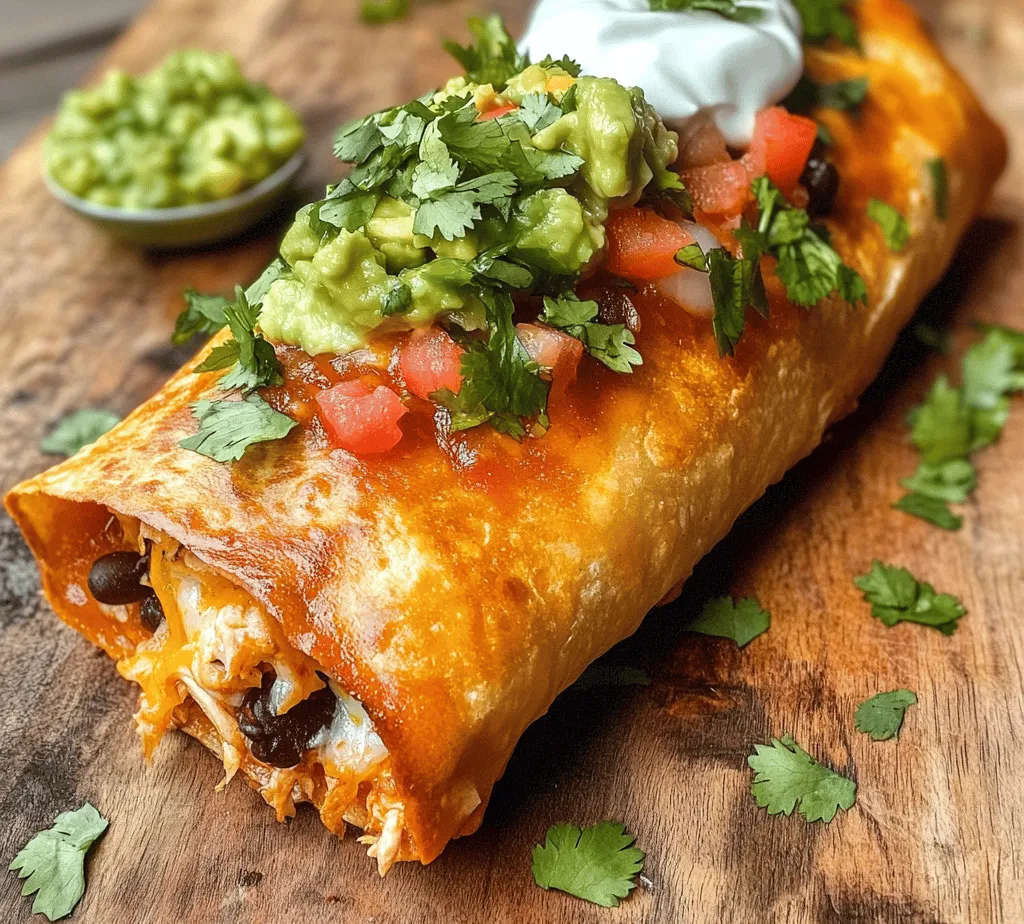 Crispy Chicken Chimichangas Delight is a culinary treasure that combines the comforting flavors of shredded chicken, black beans, and cheese, all encased in a crispy, golden tortilla shell. This dish is not just about taste; it embodies a delightful crunch that can elevate any meal, making it a go-to option for weeknight dinners, festive celebrations, or casual gatherings with friends. The beauty of chimichangas lies in their versatility—each bite is a burst of flavor, and they can easily be customized to suit various tastes and dietary preferences.