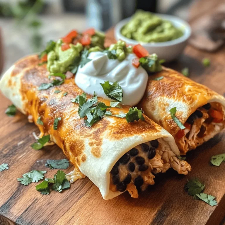 Crispy Chicken Chimichangas Delight is a culinary treasure that combines the comforting flavors of shredded chicken, black beans, and cheese, all encased in a crispy, golden tortilla shell. This dish is not just about taste; it embodies a delightful crunch that can elevate any meal, making it a go-to option for weeknight dinners, festive celebrations, or casual gatherings with friends. The beauty of chimichangas lies in their versatility—each bite is a burst of flavor, and they can easily be customized to suit various tastes and dietary preferences.
