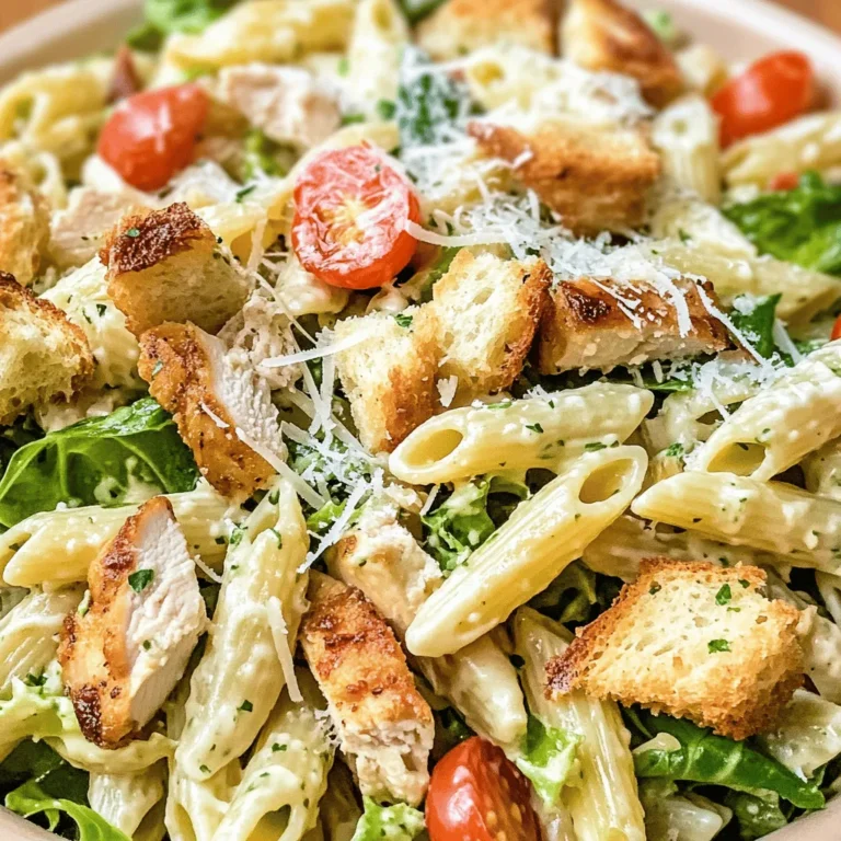 Pasta salads have long been celebrated for their versatility, making them a go-to option for a quick lunch, a hearty dinner, or a delightful side dish at gatherings. With their combination of ingredients, they can be as light or as filling as you prefer. Among the myriad of pasta salad recipes, the Quick & Zesty Chicken Caesar Pasta Salad shines as a standout choice. This dish perfectly marries the beloved flavors of traditional Caesar salad with the comforting heartiness of pasta, creating a meal that is both satisfying and refreshing.