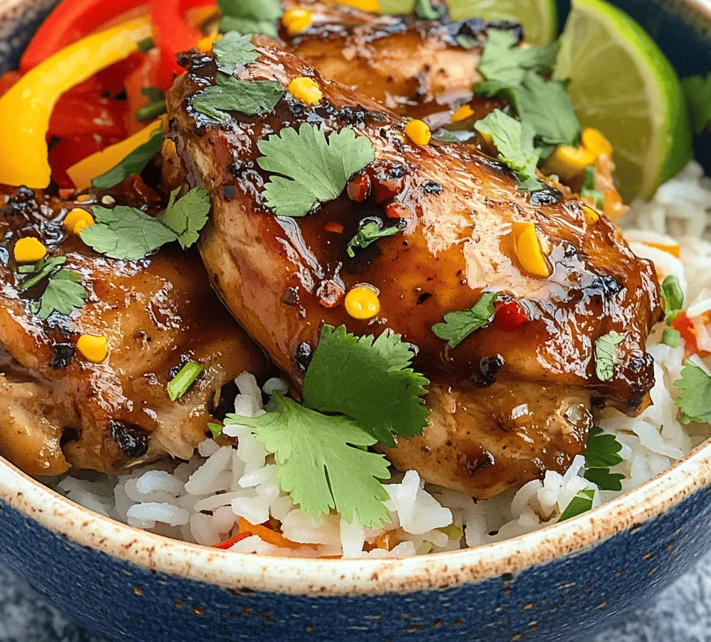 Welcome to the world of Coconut Chicken Rice Bowls, a dish that promises to envelop your senses in a symphony of flavors and aromas. This delightful meal is not just a feast for the palate; it’s also an experience that brings comfort and satisfaction, making it perfect for any occasion—from casual weeknight dinners to more festive gatherings. The Coconut Chicken Rice Bowl is a harmonious blend of tender chicken, fragrant jasmine rice, and creamy coconut milk, ensuring a warm and comforting meal that everyone can enjoy.