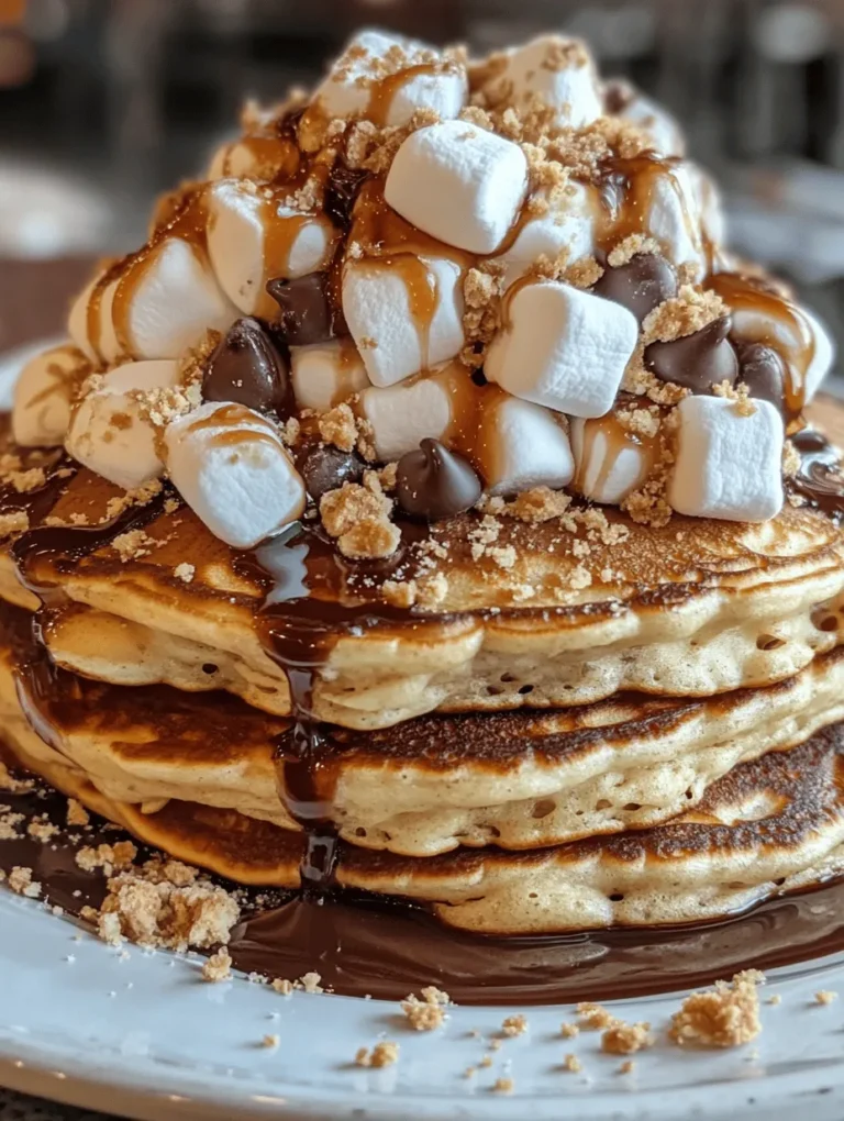Imagine waking up to the tantalizing aroma of freshly made pancakes, only to discover that they are not your typical breakfast treat. Instead, they are s’mores pancakes—an indulgent twist on the classic campfire favorite that combines the gooey sweetness of marshmallows, rich chocolate, and the delightful crunch of graham crackers. As breakfast trends evolve, the fusion of beloved desserts with morning meals has captured the hearts (and taste buds) of families and brunch enthusiasts alike. S’mores pancakes are not just a meal; they are a nostalgic experience that evokes memories of cozy evenings spent around a fire, sharing laughter and stories. This recipe is perfect for those lazy Sundays or special occasions when you want to treat yourself and your loved ones to a decadent breakfast that feels like a dessert.