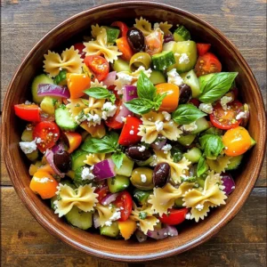 Pasta salads are more than just a side dish; they are a culinary canvas that allows for creativity, flavor, and texture to come together in a delightful symphony. Whether served at a summer picnic, a family gathering, or a casual weeknight dinner, pasta salads are incredibly versatile. Among the many variations, the Colorful Bow Tie Pasta Salad stands out not only for its taste but also for its vibrant visual appeal. This dish combines the playful shape of bow tie pasta with a rainbow of fresh vegetables, making it as pleasing to the eye as it is to the palate.