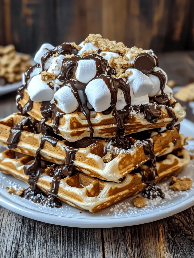 Imagine the comforting warmth of freshly made waffles combined with the nostalgic flavors of classic s’mores—this is precisely what our Indulgent S’mores Waffles recipe brings to your breakfast table or dessert spread. This delightful fusion captures the essence of camping nostalgia and transforms it into a deliciously indulgent treat that everyone can enjoy. Whether it’s a special weekend breakfast, a cozy brunch with friends, or a sweet end to a long day, these waffles are sure to impress.
