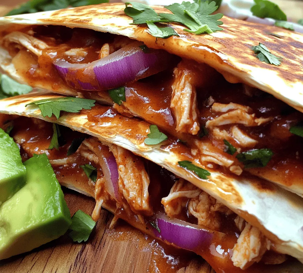In the realm of quick and satisfying meals, few dishes can compete with the allure of BBQ Chicken Quesadilla Fiesta. This vibrant and flavorful dish perfectly marries the smoky sweetness of BBQ chicken with the gooey goodness of melted cheese, all nestled between crispy, golden tortillas. Whether you're looking for a speedy weeknight dinner, a savory snack for game day, or a fun dish to share at casual gatherings with family and friends, this quesadilla recipe is sure to impress.