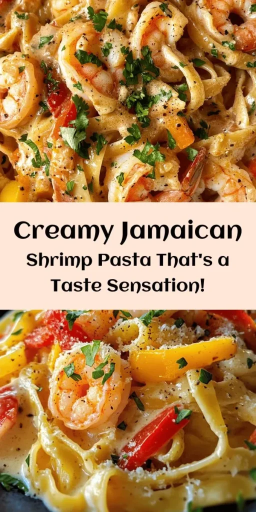 Indulge in the vibrant flavors of the Caribbean with this Jamaican Shrimp Pasta! This creamy dish combines succulent shrimp, sautéed veggies, and a rich sauce made with Parmesan and lime. Perfect for a quick weeknight dinner, it takes just 30 minutes to prepare. With a hint of Jamaican jerk seasoning and fresh cilantro for garnish, it's a delightful meal that’s sure to impress. Share it with family and enjoy a taste of island paradise right at home!