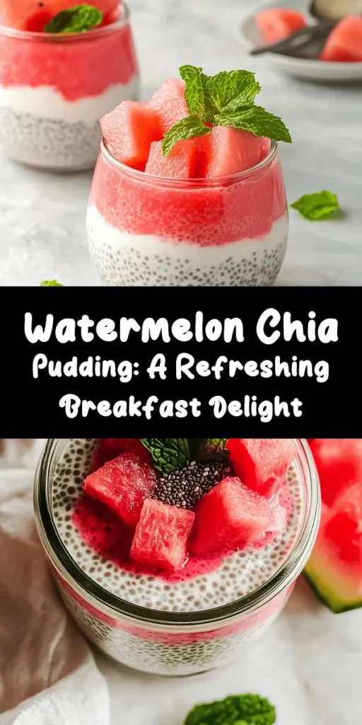 Start your day with a burst of freshness with this Watermelon Chia Pudding Breakfast Jar Recipe! Featuring refreshing watermelon, creamy coconut milk, and nutritious chia seeds, this easy-to-make dish is perfect for busy mornings or a light snack. Sweetened with honey or maple syrup and topped with mint, it's as delicious as it is beautiful. Prep in just 10 minutes and let it chill to perfection for a healthy treat you'll love!