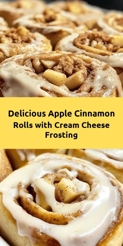 Indulge in these irresistible apple cinnamon rolls with cream cheese frosting that are perfect for breakfast or dessert. Made with fluffy dough and a delicious filling of apples, brown sugar, and cinnamon, each bite is a sweet delight. Top them off with a creamy homemade frosting for the ultimate treat. This recipe is easy to follow, making it a great weekend baking project. Enjoy warm or at room temperature for maximum flavor!