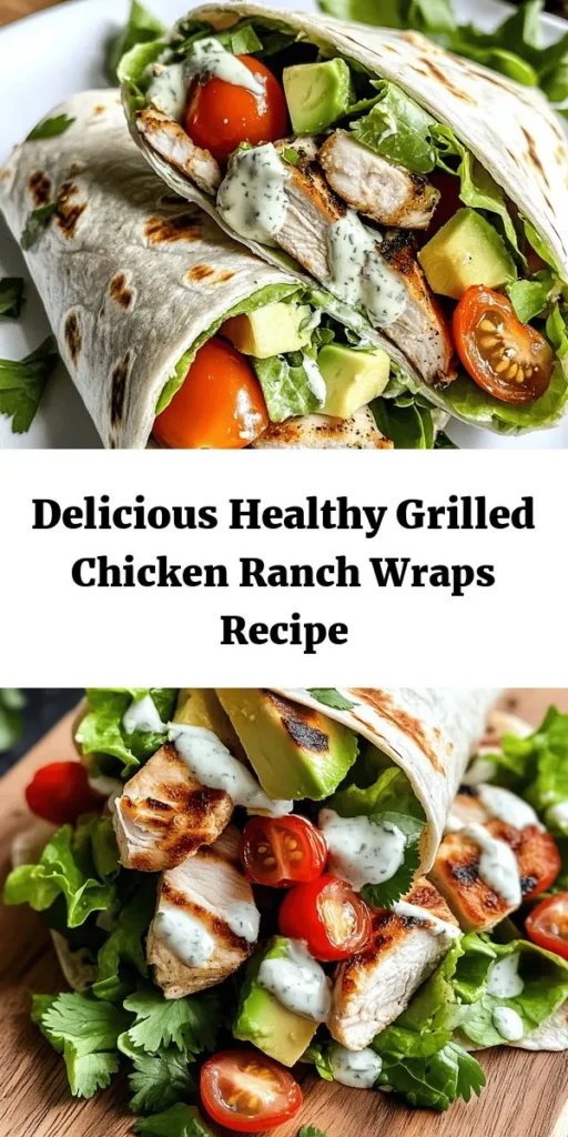 Try these healthy grilled chicken ranch wraps for a delicious and nutritious meal! Made with tender grilled chicken, fresh veggies, and creamy Greek yogurt ranch dressing, these wraps are perfect for lunch or dinner. The whole wheat tortillas make them even more wholesome, and they’re quick to prepare in just 30 minutes. Enjoy the bold flavors and satisfying textures in every bite. Perfect for meal prep or a tasty snack on the go!
