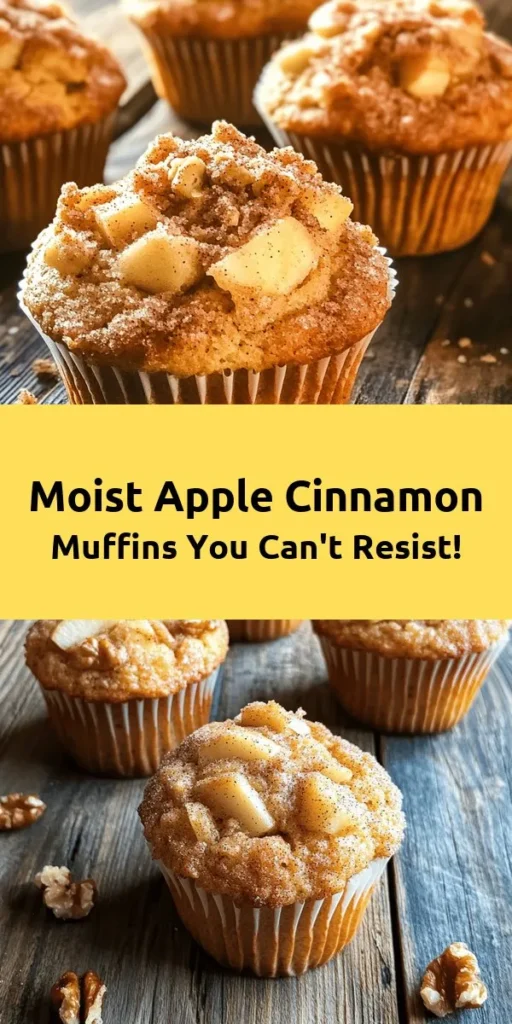 Bake a batch of these irresistibly moist apple cinnamon muffins that are perfect for breakfast or a sweet snack! Made with fresh diced apples, warm spices, and a hint of vanilla, they're packed with flavor and easy to make. Simply mix wet and dry ingredients, fold in apples and nuts, and bake to golden perfection. Your home will smell amazing, and each bite will bring a cozy fall vibe. Serve warm or at room temperature for a delightful treat!