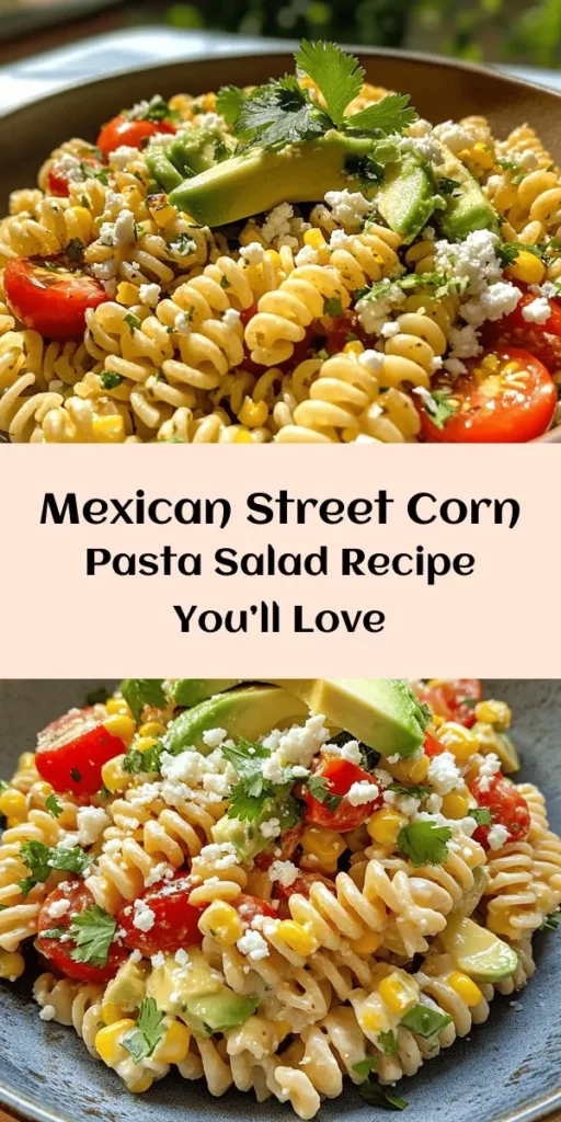 Looking for a fresh and vibrant summer dish? Try this Mexican Street Corn Pasta Salad! Packed with delicious ingredients like sweet corn, red bell pepper, and creamy cotija cheese, this pasta salad is perfect for gatherings or picnics. Tossed in a zesty lime dressing and customizable with avocado and jalapeño for an extra kick, it’s a crowd-pleaser that’s quick to prepare. Ready in just 45 minutes, you’ll love every bite!