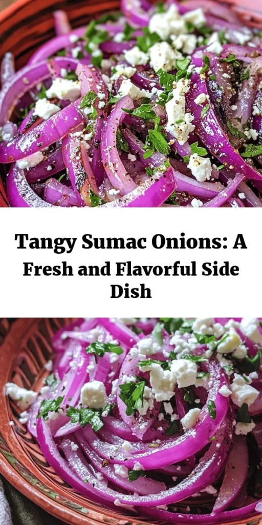Whip up a batch of Tart & Tangy Sumac Onions for a fresh twist on your salads or as a delicious topping! This easy recipe features thinly sliced red onions marinated in a zesty mixture of olive oil, sumac, lemon juice, and a touch of sweetness. Let the flavors meld together for the ultimate tasty treat. Perfect for garnishing with fresh parsley and crumbled feta, these onions are sure to elevate any dish. Enjoy them chilled or at room temperature!