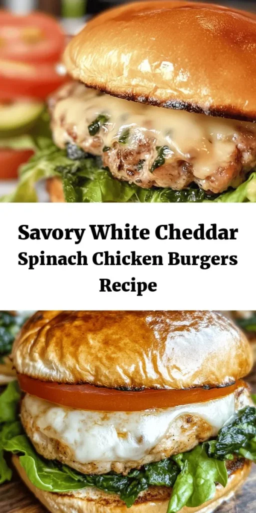Looking for a delicious and healthy twist on classic burgers? Try these White Cheddar & Spinach Chicken Burgers! Juicy ground chicken is mixed with fresh spinach, creamy white cheddar, and flavorful spices for a mouthwatering meal. Perfect for a weeknight dinner or a weekend BBQ, these patties are easy to make and packed with nutrients. Serve them on toasted buns with your favorite toppings for a satisfying bite everyone will love!