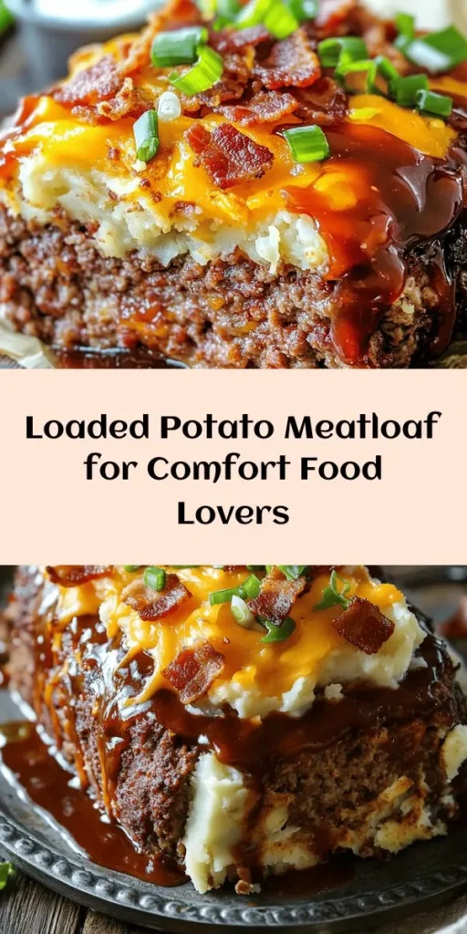 Indulge in the ultimate comfort food with this Loaded Potato Meatloaf! Made with ground beef and pork, this dish is bursting with flavor from mashed potatoes, cheddar cheese, and crispy bacon. Easy to prepare in just over an hour, it’s perfect for family dinners or gatherings. Top it off with BBQ sauce for a sweet and tangy finish, and serve with sour cream for that creamy touch. Your loved ones will be asking for seconds!